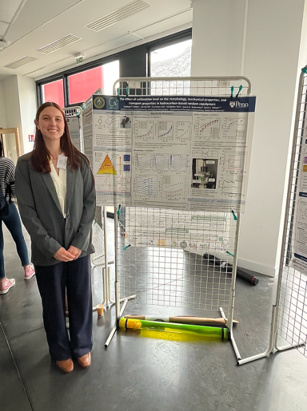 Presenting my poster “The effect of sulfonation level on the morphology, mechanical properties, and transport properties in hydrocarbon-based random copolymers”